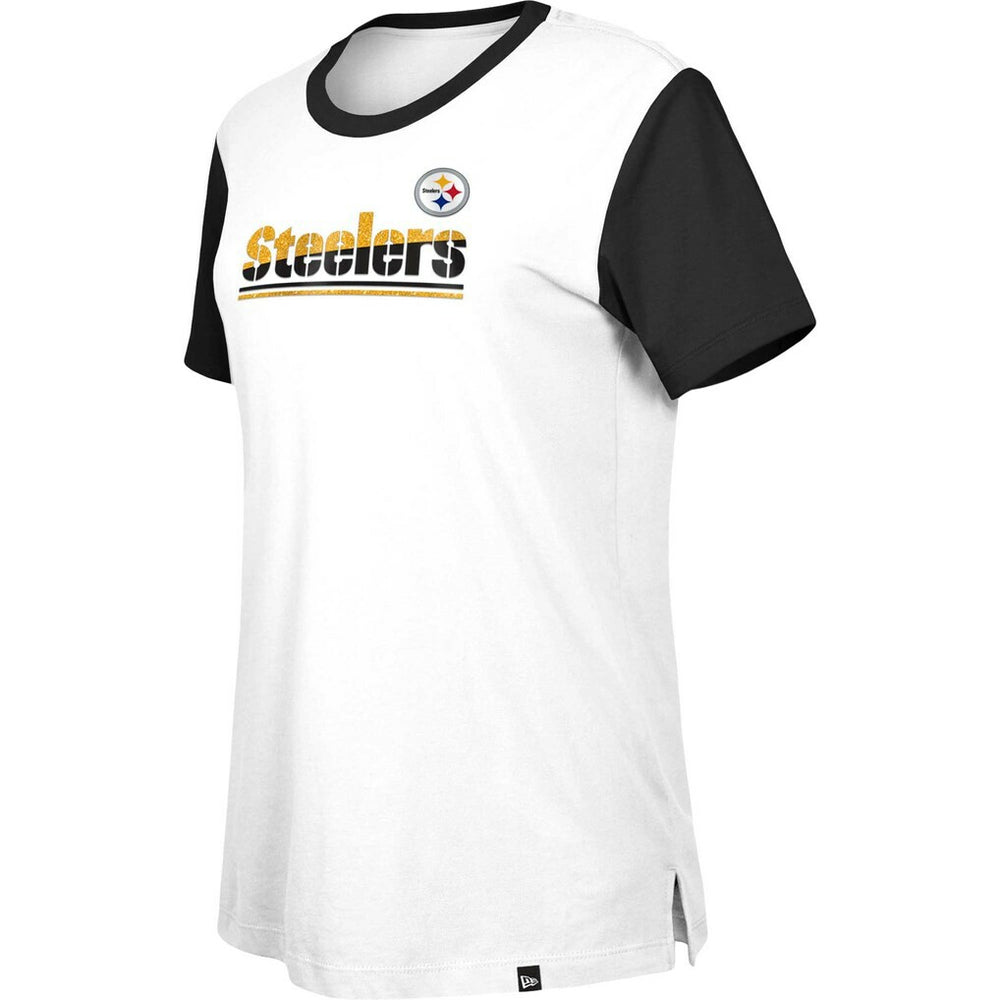 Pittsburgh Steelers New Era Women's Third Down Colorblock T-Shirt