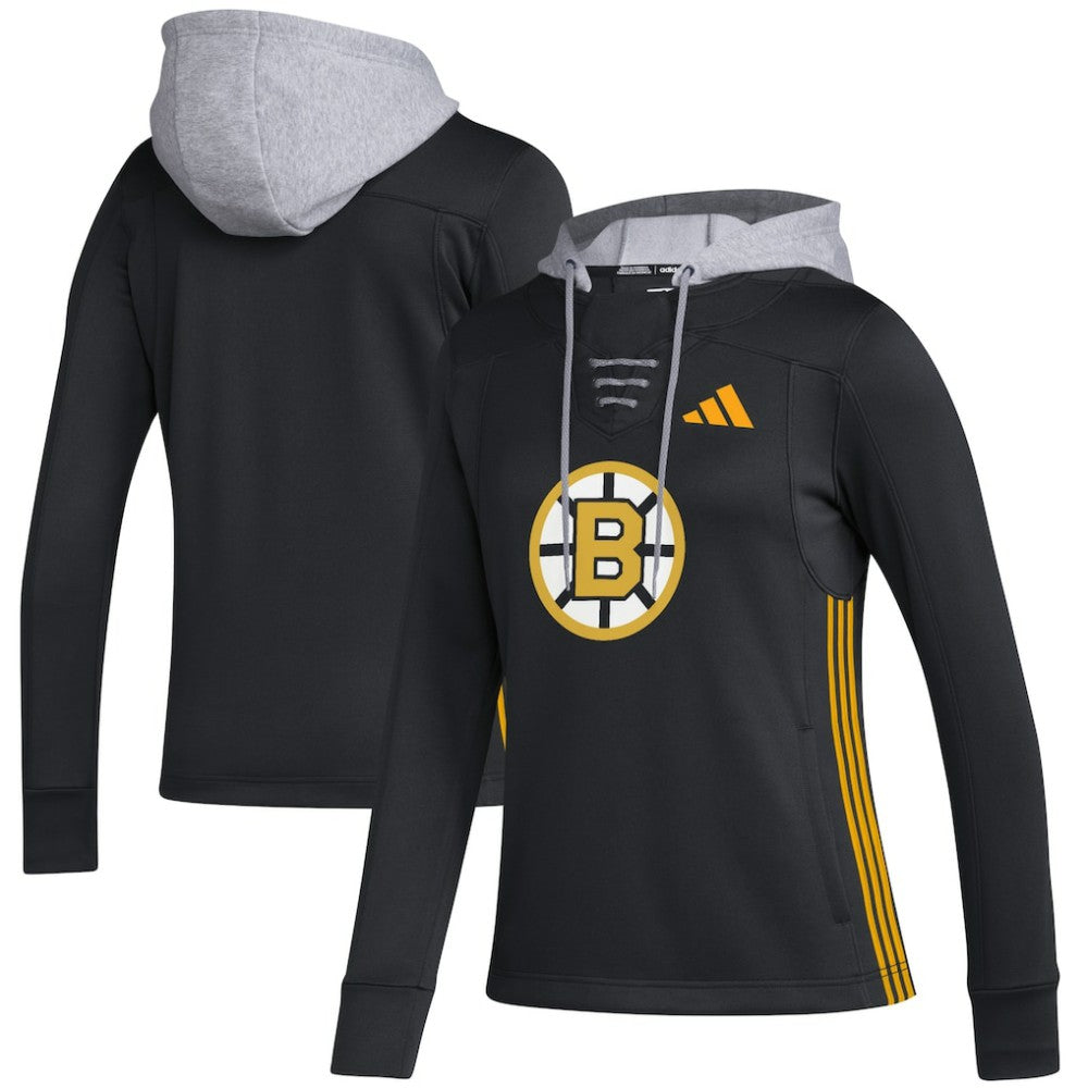 Boston Bruins adidas Women's Refresh Skate Lace AEROREADY Pullover Hoodie Online