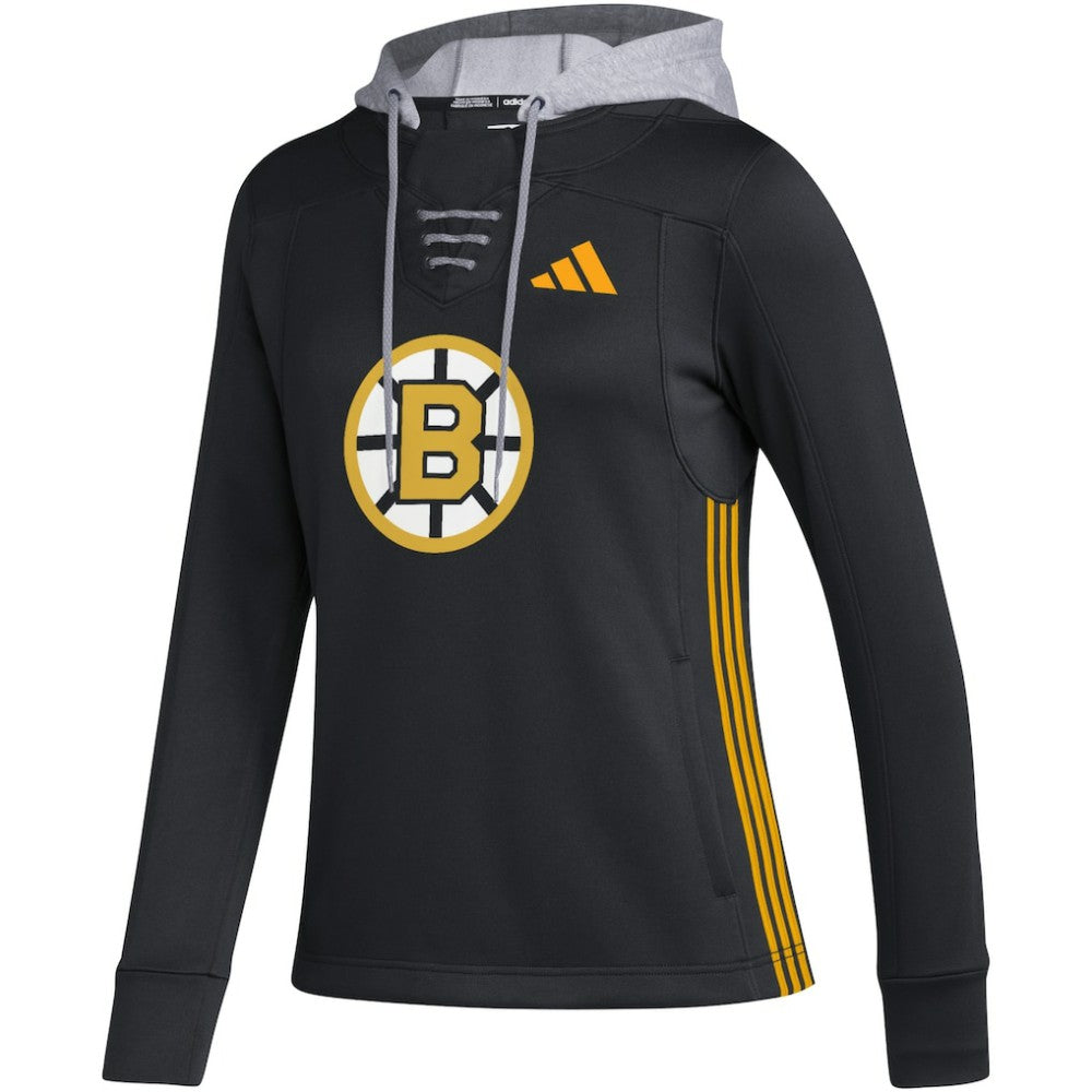 Boston Bruins adidas Women's Refresh Skate Lace AEROREADY Pullover Hoodie Online