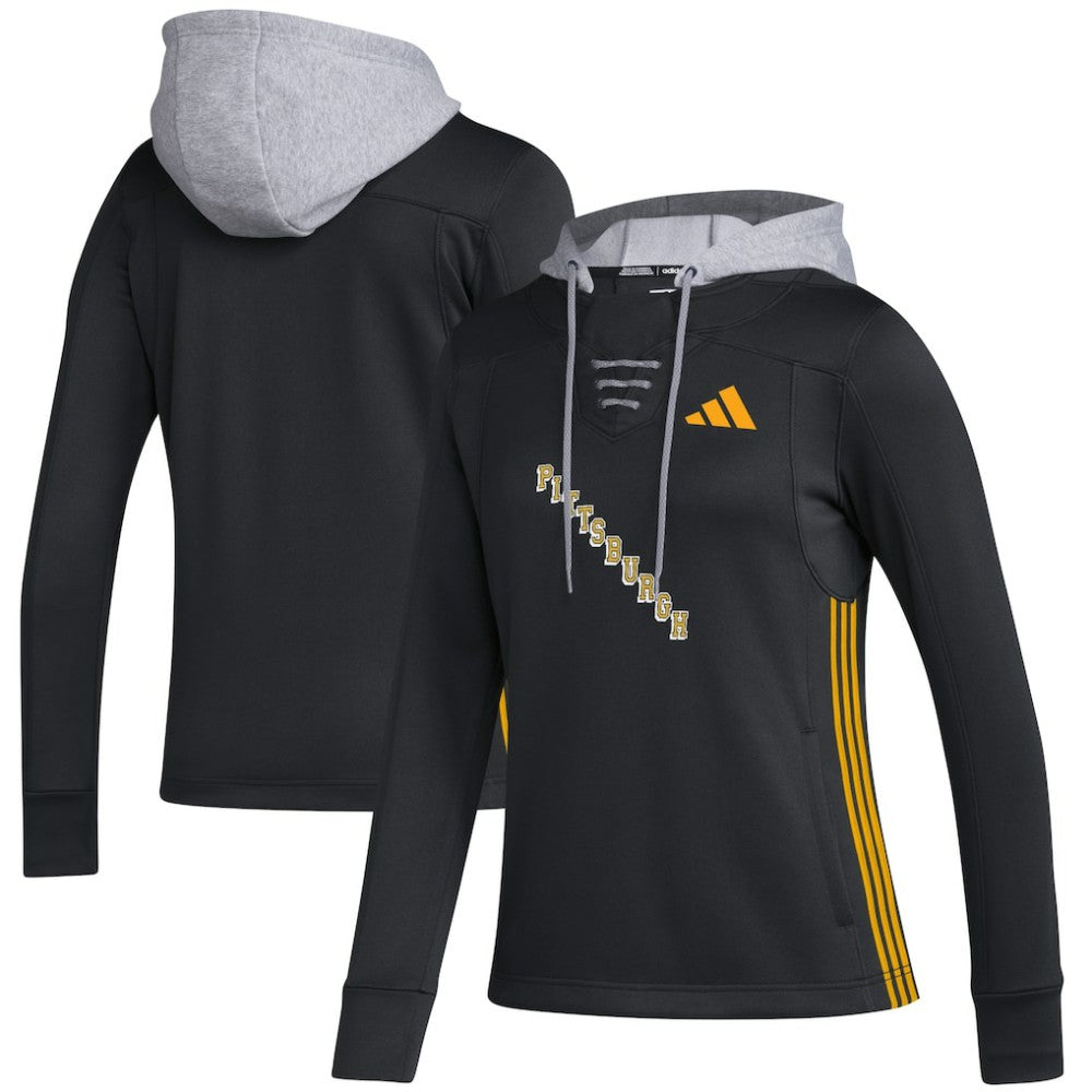 Pittsburgh Penguins adidas Women's Refresh Skate Lace AEROREADY Pullover Hoodie Online