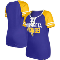 Minnesota Vikings New Era Women's Raglan Lace-Up T-Shirt