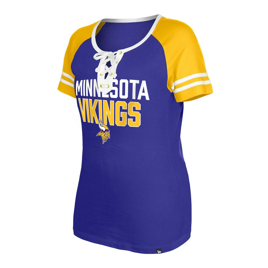 Minnesota Vikings New Era Women's Raglan Lace-Up T-Shirt