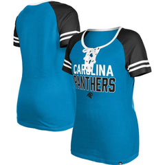 Carolina Panthers New Era Women's Raglan Lace-Up T-Shirt