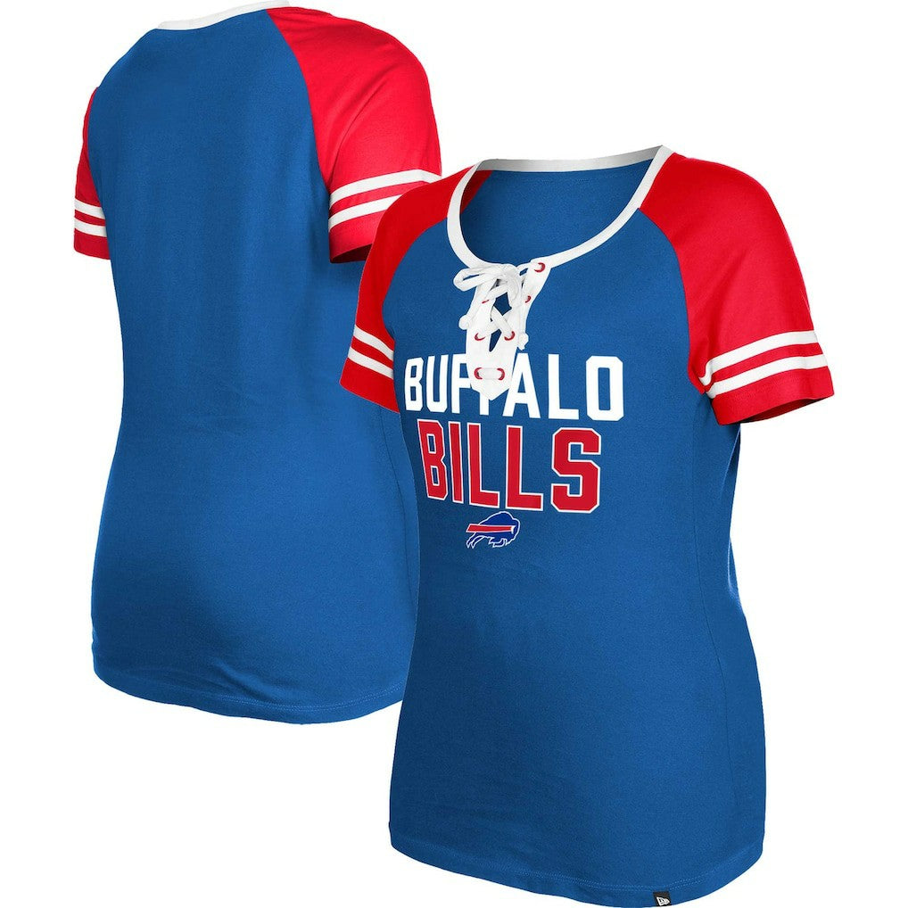 Buffalo Bills New Era Women's Raglan Lace-Up T-Shirt