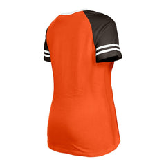 Cleveland Browns New Era Women's Throwback Raglan Lace-Up T-Shirt