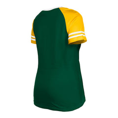 Green Bay Packers New Era Women's Raglan Lace-Up T-Shirt