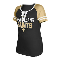 New Orleans Saints New Era Women's Raglan Lace-Up T-Shirt
