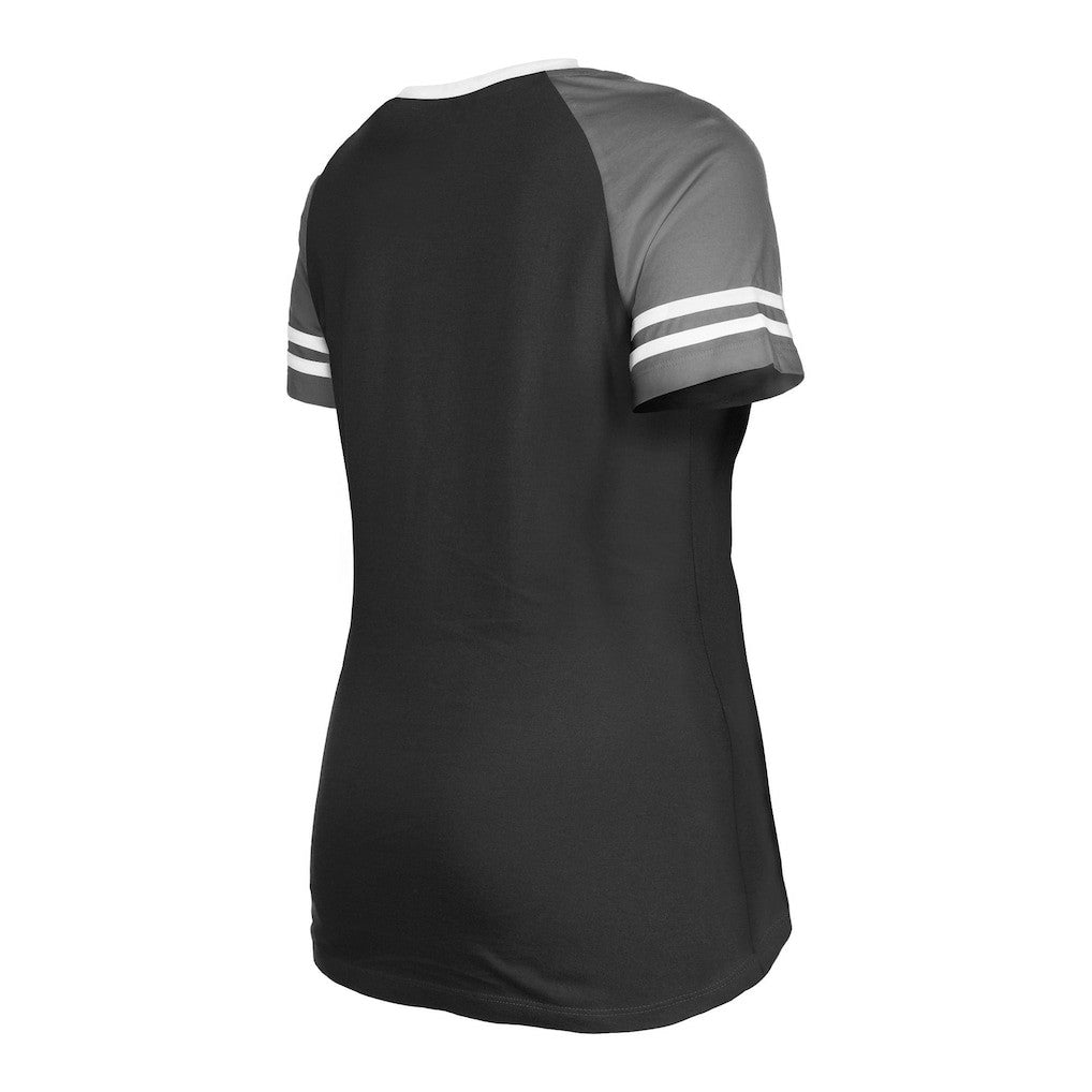 Las Vegas Raiders New Era Women's Raglan Lace-Up T-Shirt