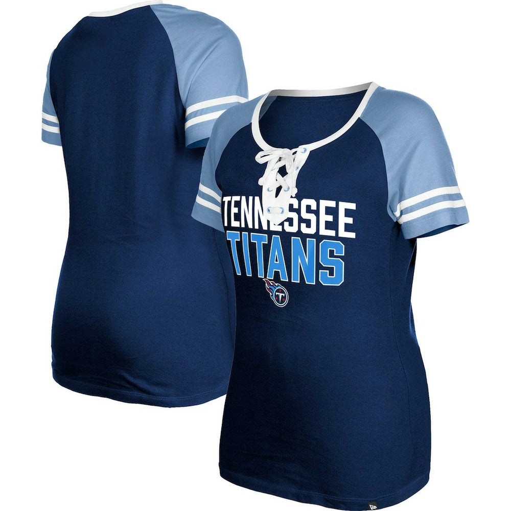 Tennessee Titans New Era Women's Raglan Lace-Up T-Shirt