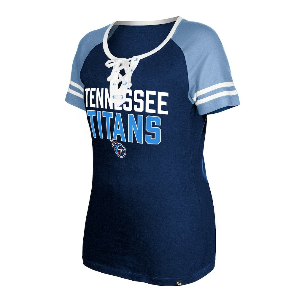 Tennessee Titans New Era Women's Raglan Lace-Up T-Shirt