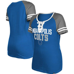 Indianapolis Colts New Era Women's Raglan Lace-Up T-Shirt