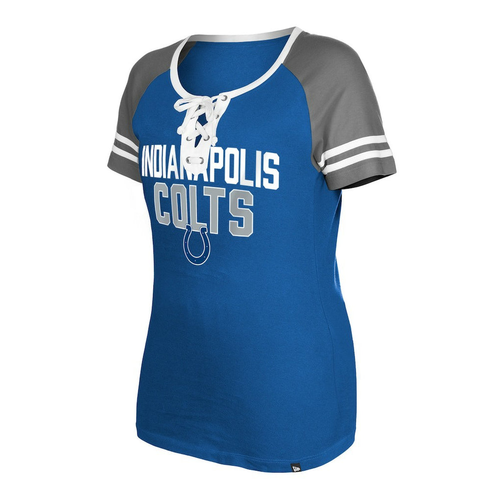 Indianapolis Colts New Era Women's Raglan Lace-Up T-Shirt