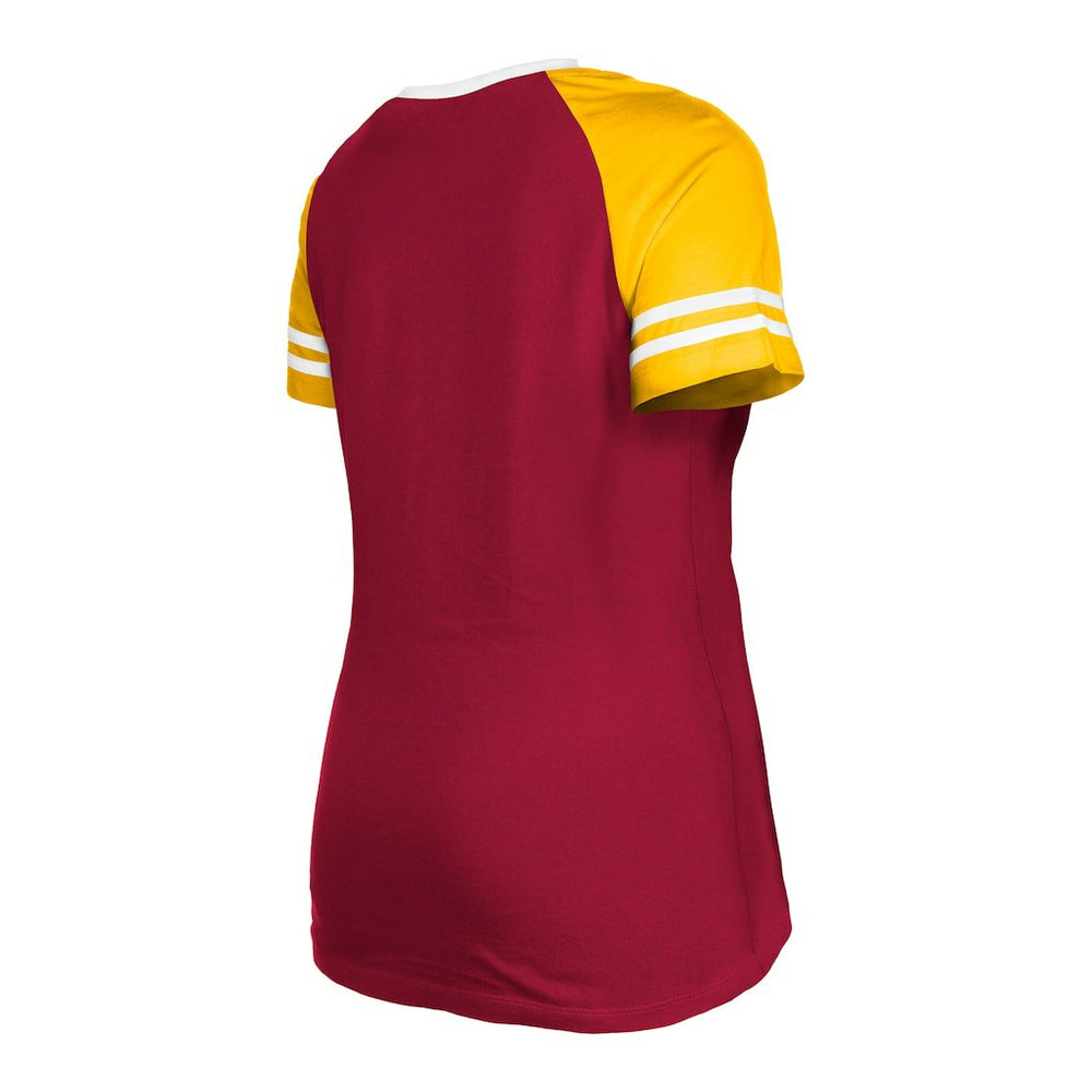 Washington Commanders New Era Women's Raglan Lace-Up T-Shirt