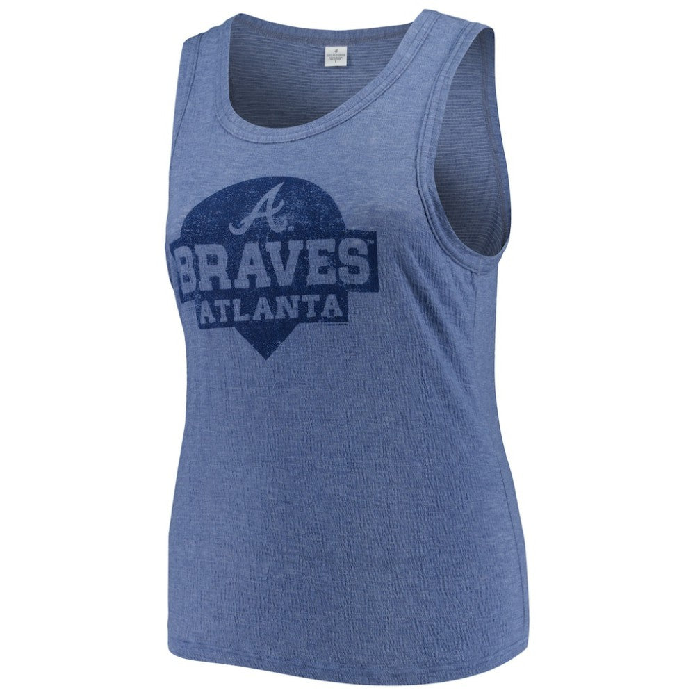 Atlanta Braves Soft as a Grape Women's Plus Size High Neck Tri-Blend Tank Top | MLB New