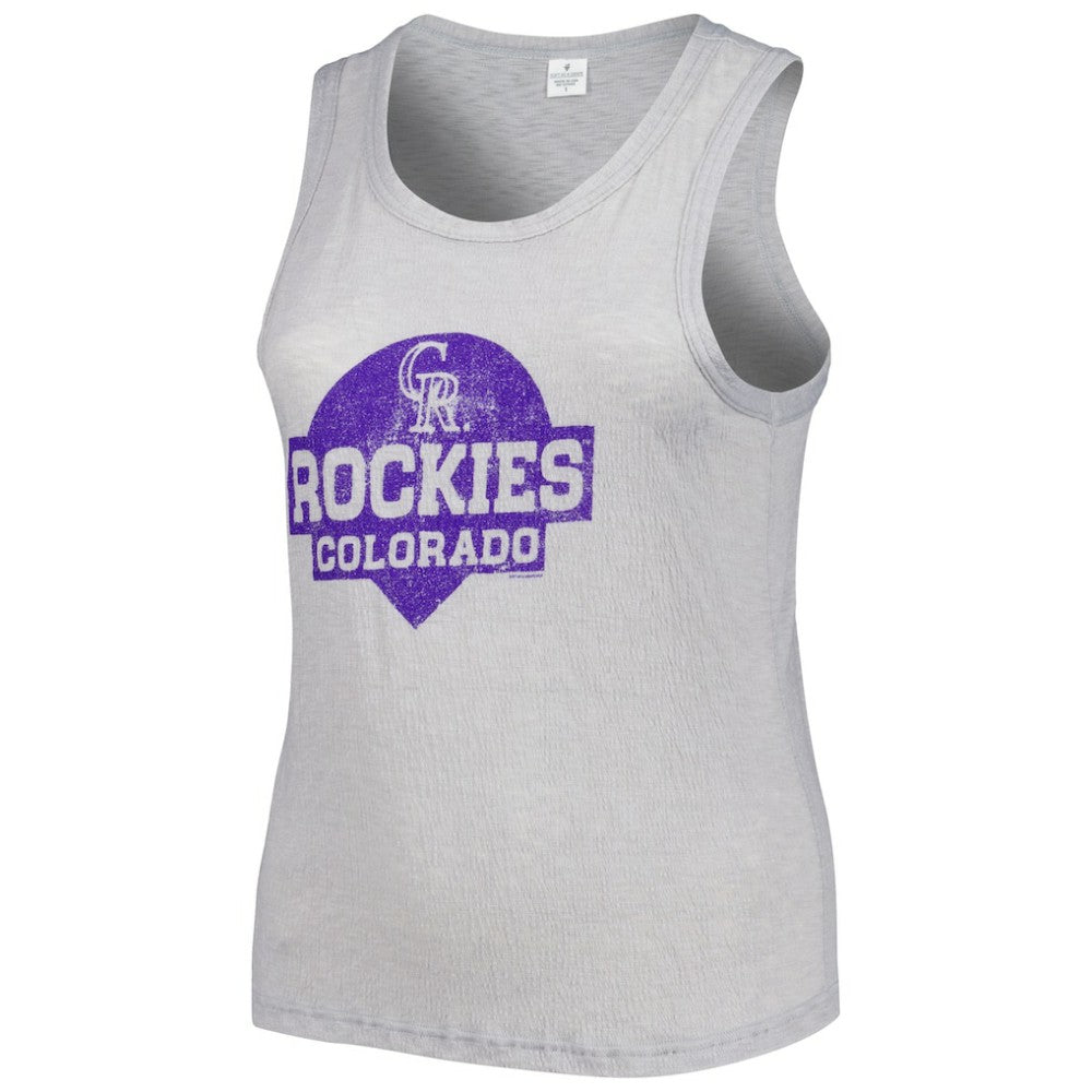 Colorado Rockies Soft as a Grape Women's Plus Size High Neck Tri-Blend Tank Top | MLB Outlet