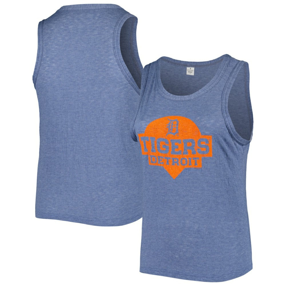 Detroit Tigers Soft as a Grape Women's Plus Size High Neck Tri-Blend Tank Top | MLB Near me