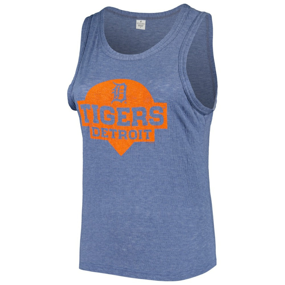 Detroit Tigers Soft as a Grape Women's Plus Size High Neck Tri-Blend Tank Top | MLB Near me
