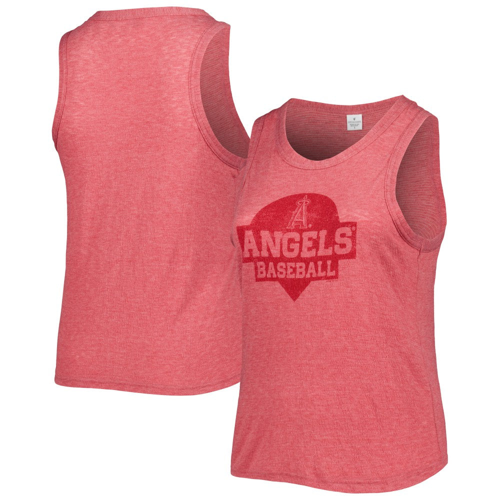 Los Angeles Angels Soft as a Grape Women's Plus Size High Neck Tri-Blend Tank Top | MLB On Sale