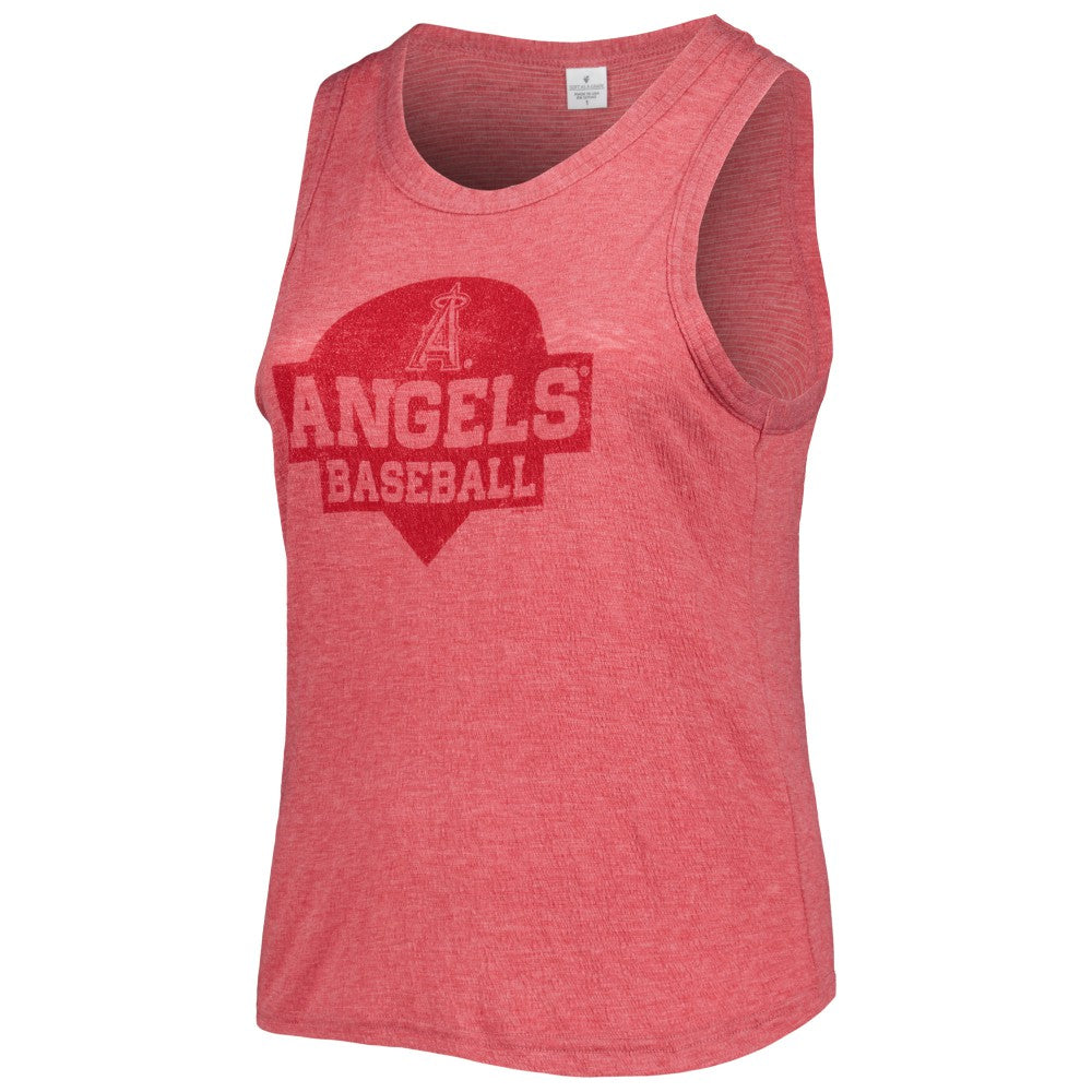 Los Angeles Angels Soft as a Grape Women's Plus Size High Neck Tri-Blend Tank Top | MLB On Sale