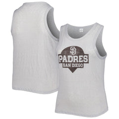 San Diego Padres Soft as a Grape Women's Plus Size High Neck Tri-Blend Tank Top | MLB For sale