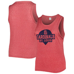 St. Louis Cardinals Soft as a Grape Women's Plus Size High Neck Tri-Blend Tank Top | MLB Outlet