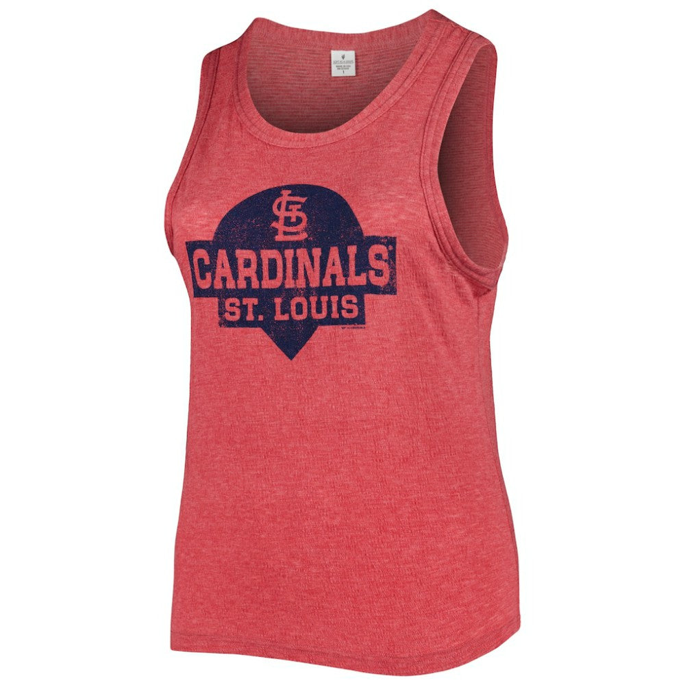 St. Louis Cardinals Soft as a Grape Women's Plus Size High Neck Tri-Blend Tank Top | MLB Outlet