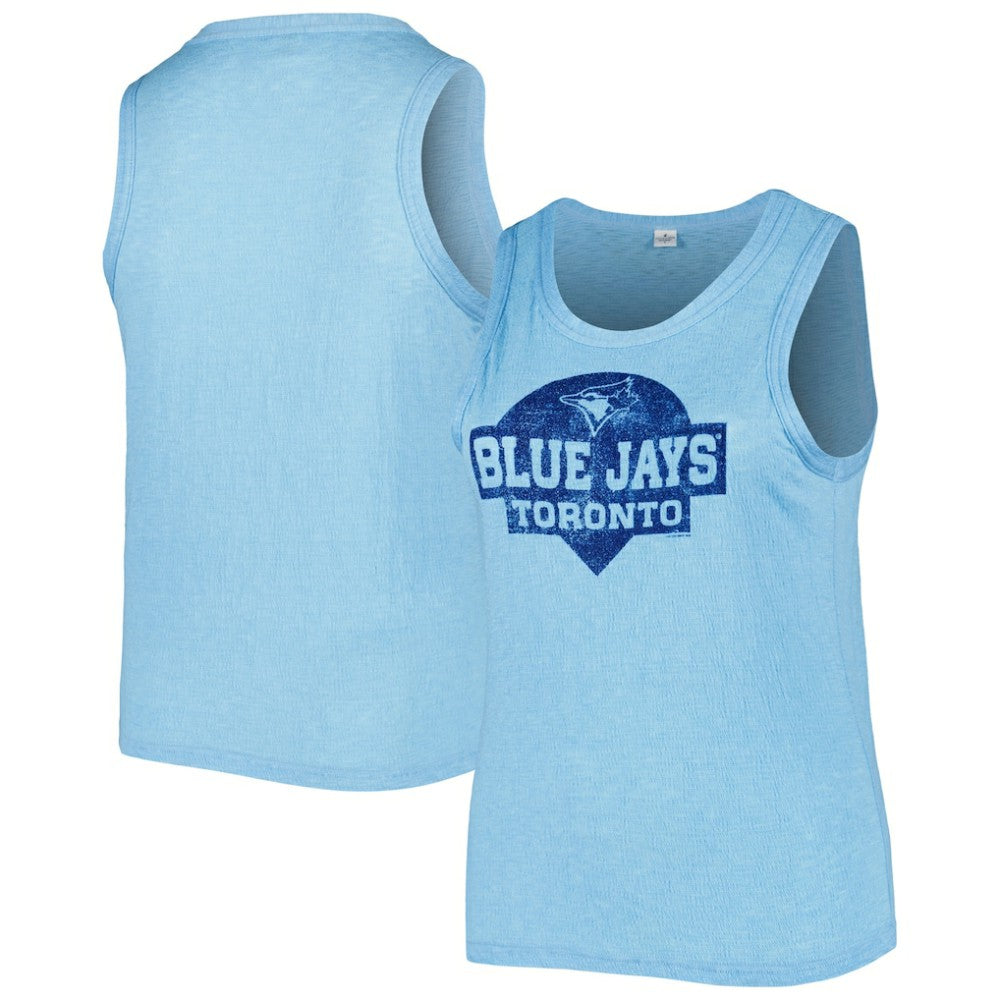 Toronto Blue Jays Soft as a Grape Women's Plus Size High Neck Tri-Blend Tank Top | MLB Sale