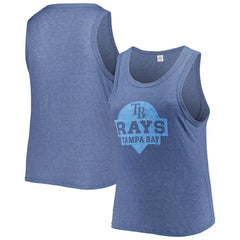 Tampa Bay Rays Soft as a Grape Women's Plus Size High Neck Tri-Blend Tank Top | MLB New