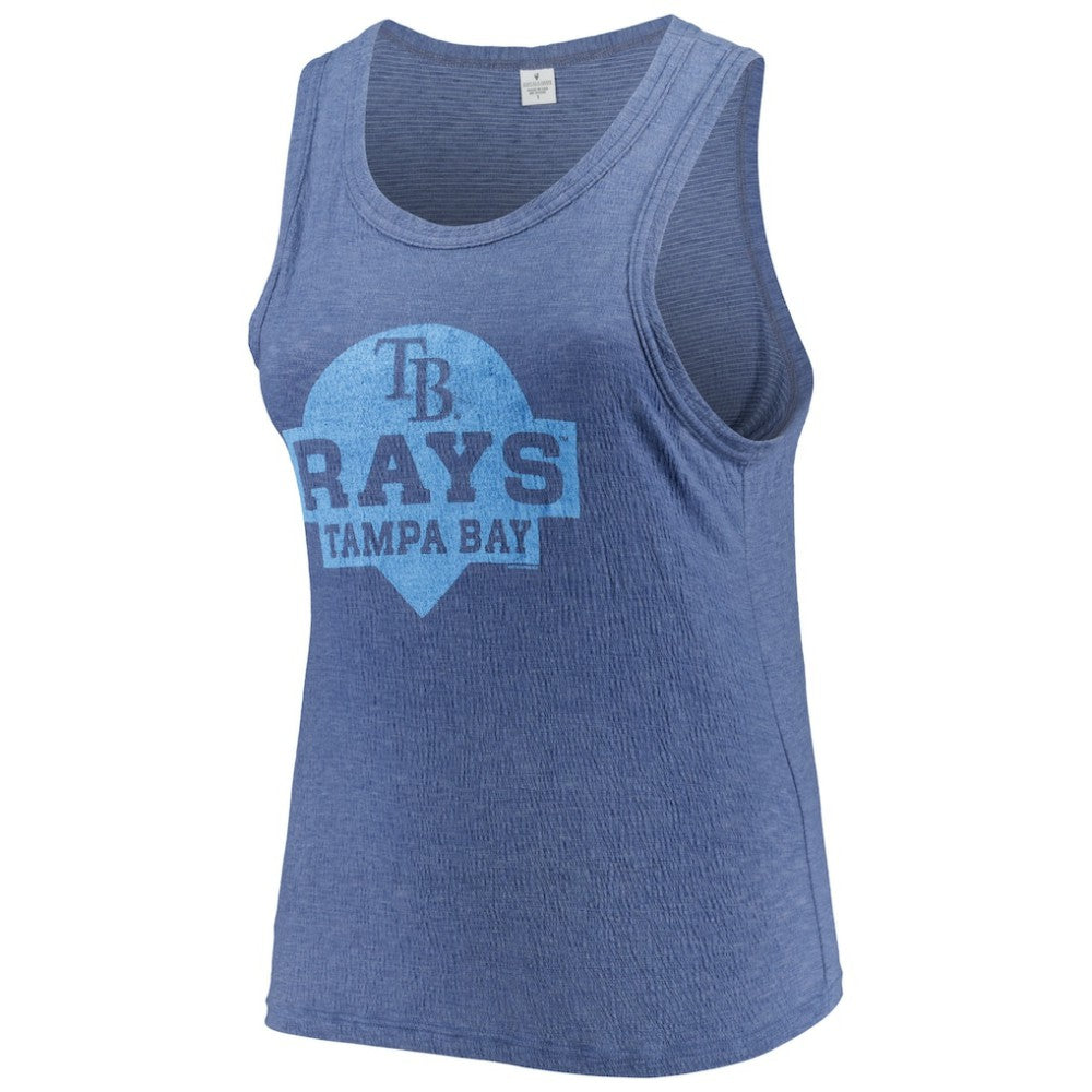 Tampa Bay Rays Soft as a Grape Women's Plus Size High Neck Tri-Blend Tank Top | MLB New