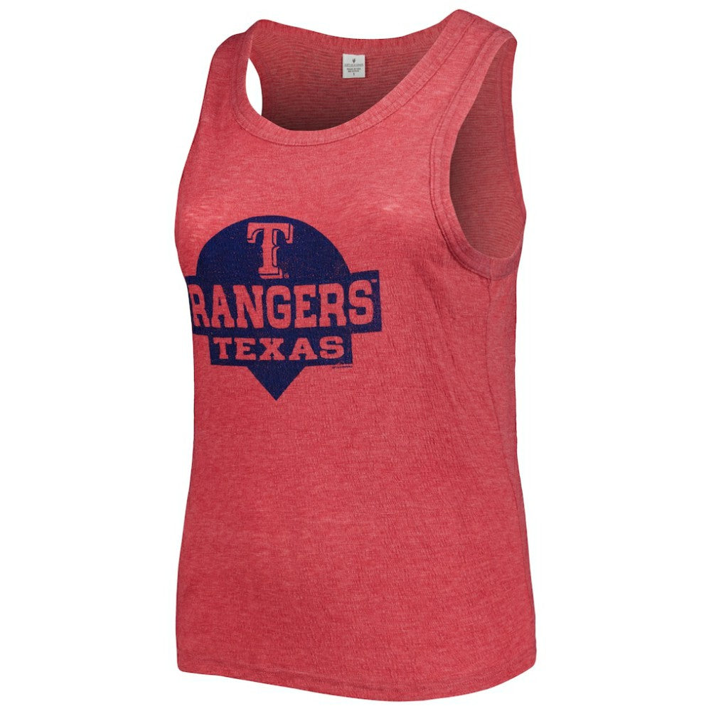 Texas Rangers Soft as a Grape Women's Plus Size High Neck Tri-Blend Tank Top | MLB On Sale