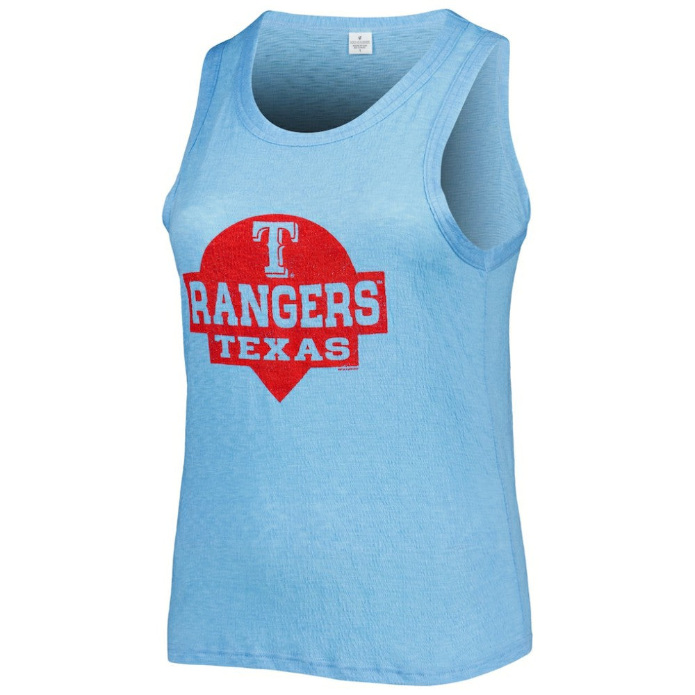 Texas Rangers Soft as a Grape Women's Plus Size High Neck Tri-Blend Tank Top | MLB On Sale