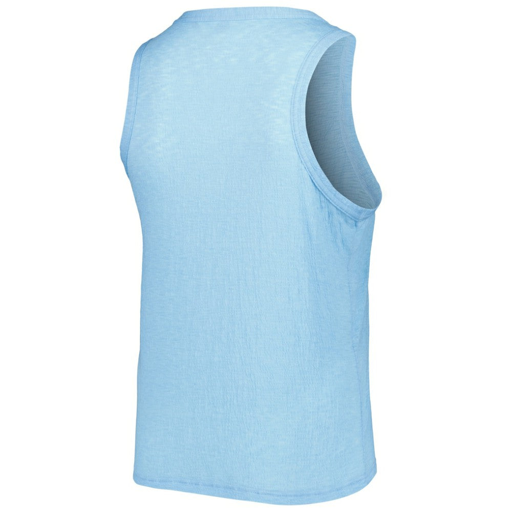Texas Rangers Soft as a Grape Women's Plus Size High Neck Tri-Blend Tank Top | MLB On Sale