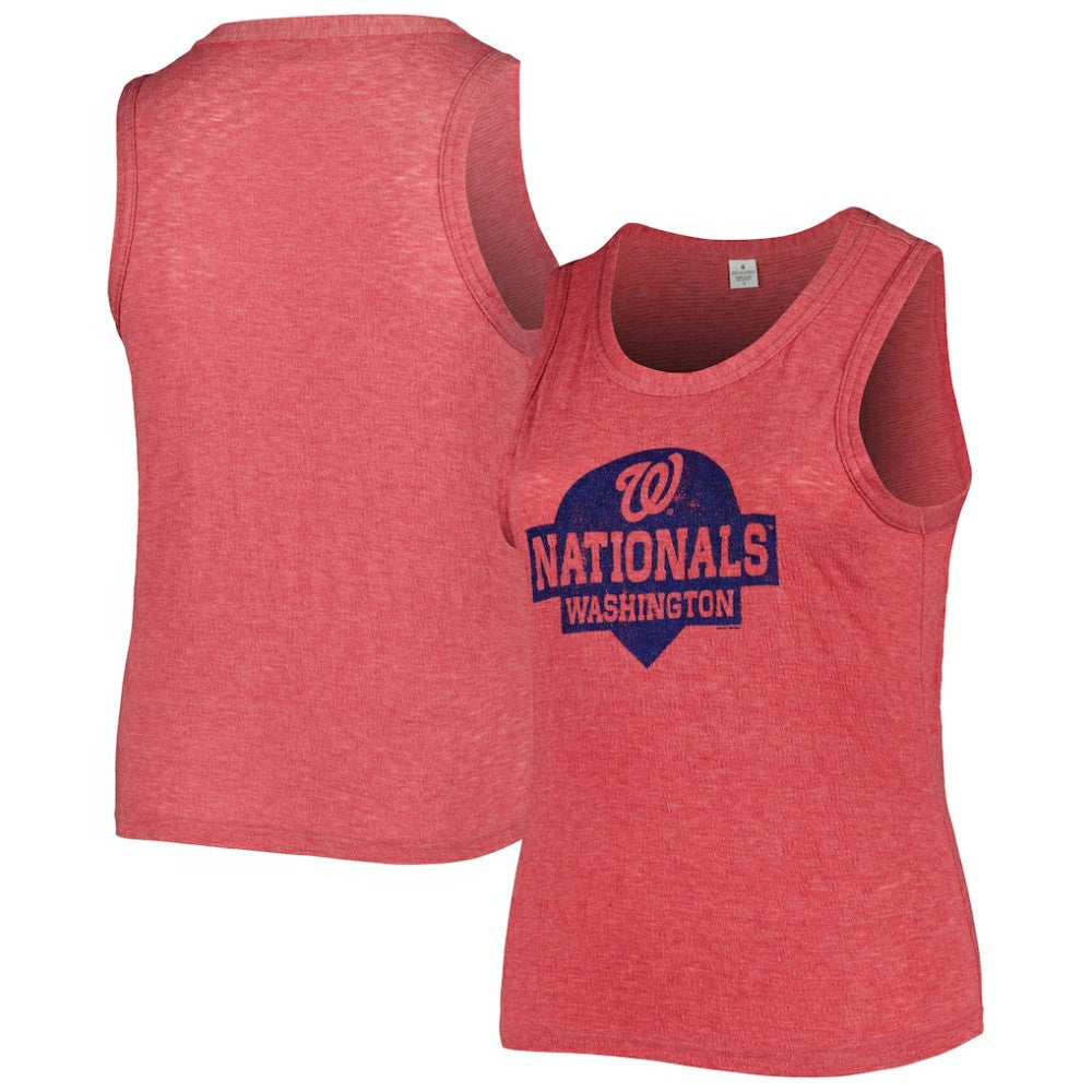 Washington Nationals Soft as a Grape Women's Plus Size High Neck Tri-Blend Tank Top | MLB New