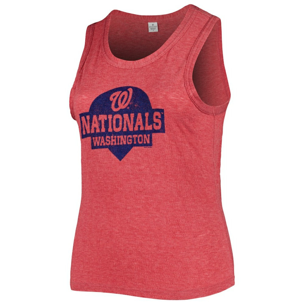 Washington Nationals Soft as a Grape Women's Plus Size High Neck Tri-Blend Tank Top | MLB New
