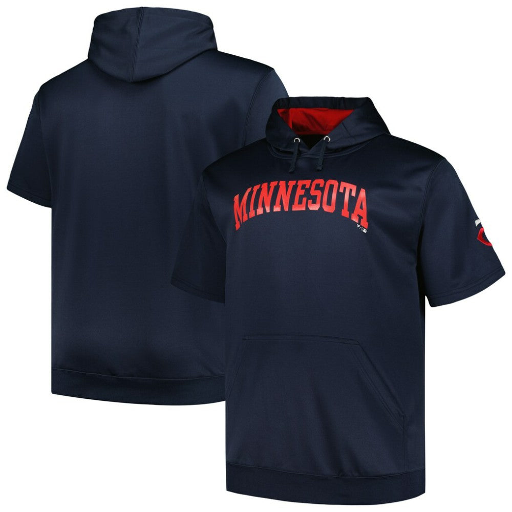 Minnesota Twins Profile Big & Tall Contrast Short Sleeve Pullover Hoodie | MLB US