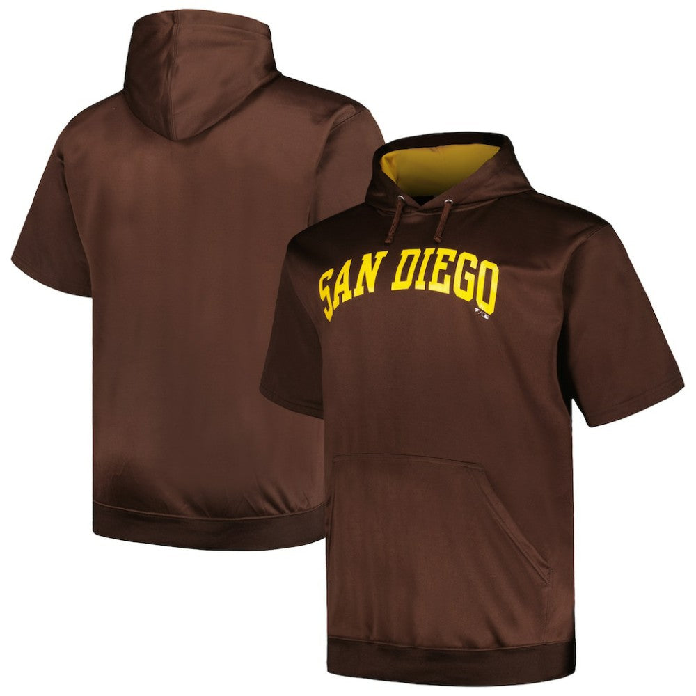 San Diego Padres Profile Big & Tall Contrast Short Sleeve Pullover Hoodie | MLB On Sale