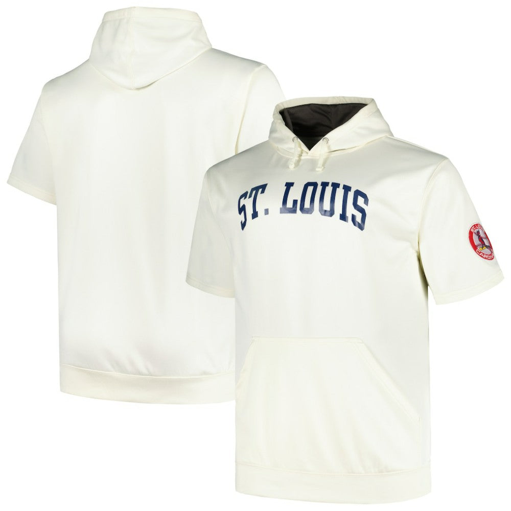 St. Louis Cardinals Profile Big & Tall Contrast Short Sleeve Pullover Hoodie | MLB New