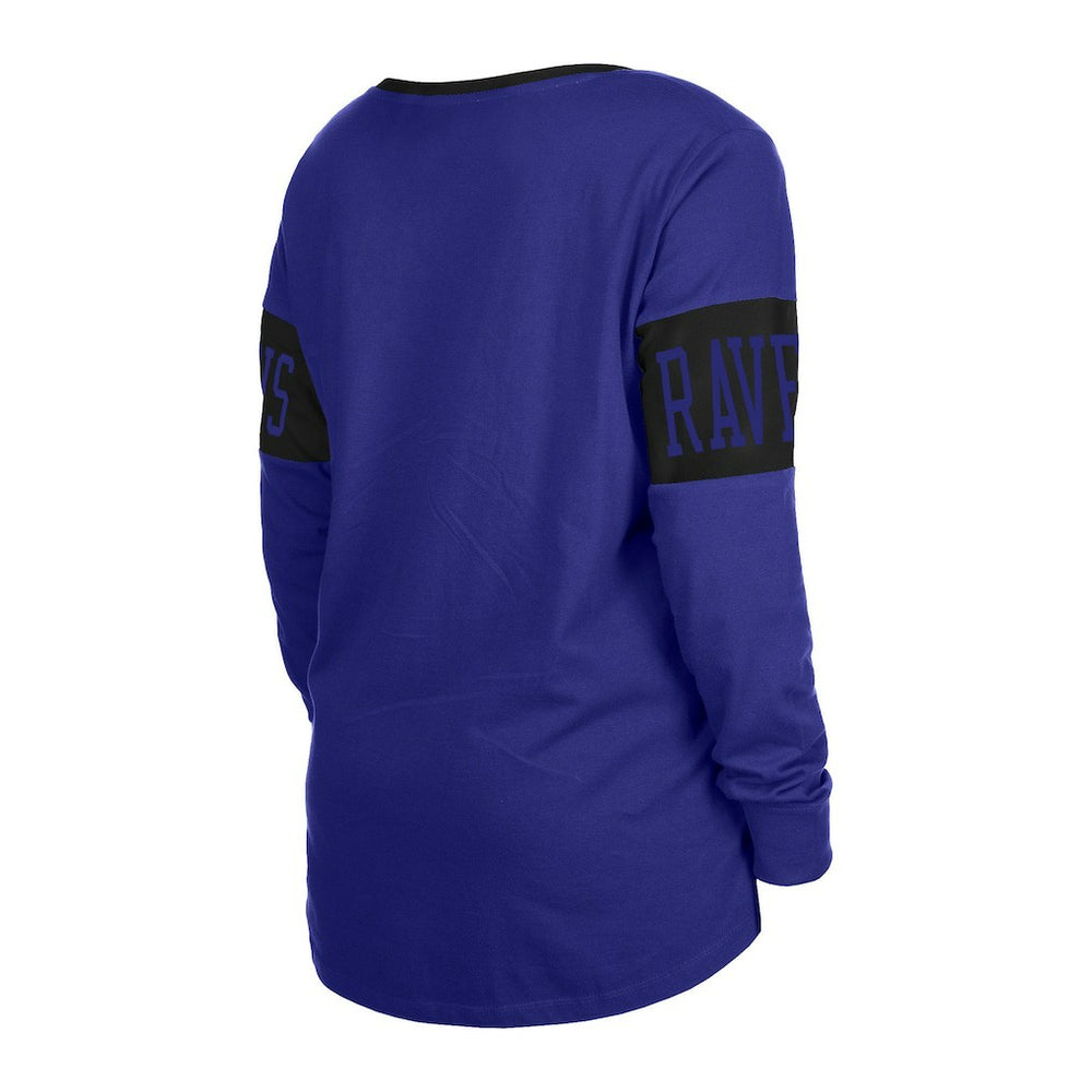 Baltimore Ravens New Era Women's Lace-Up Notch Neck Long Sleeve T-Shirt