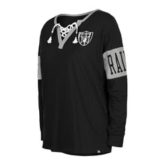 Las Vegas Raiders New Era Women's Lace-Up Notch Neck Long Sleeve T-Shirt