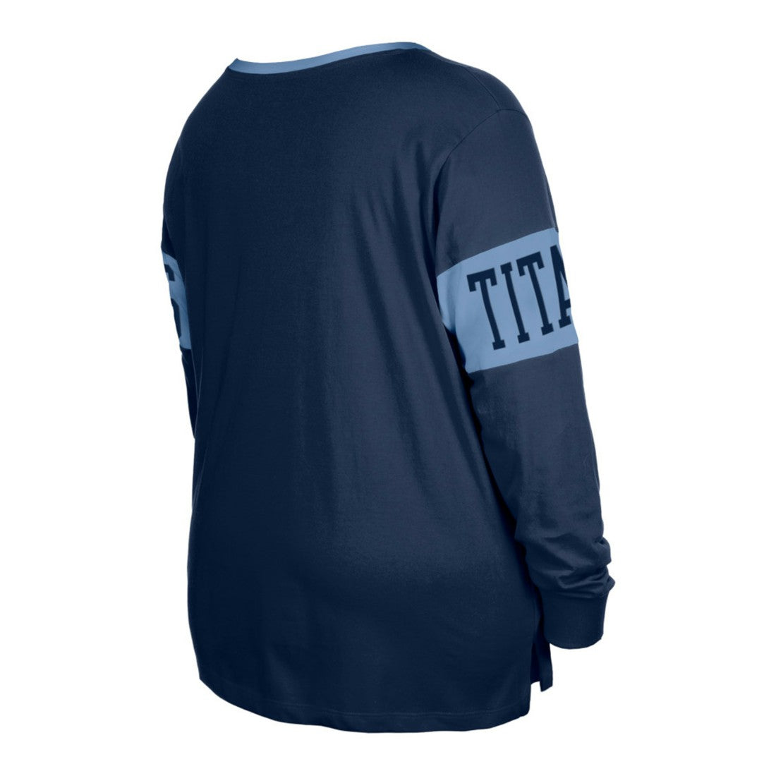 Tennessee Titans New Era Women's Plus Size Lace-Up Notch Neck Long Sleeve T-Shirt