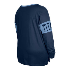 Tennessee Titans New Era Women's Plus Size Lace-Up Notch Neck Long Sleeve T-Shirt