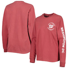 Washington Nationals Soft as a Grape Women's Team Pigment Dye Long Sleeve T-Shirt | MLB Outlet