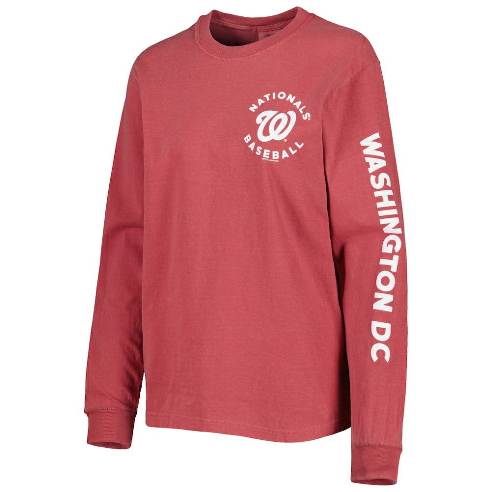Washington Nationals Soft as a Grape Women's Team Pigment Dye Long Sleeve T-Shirt | MLB Outlet