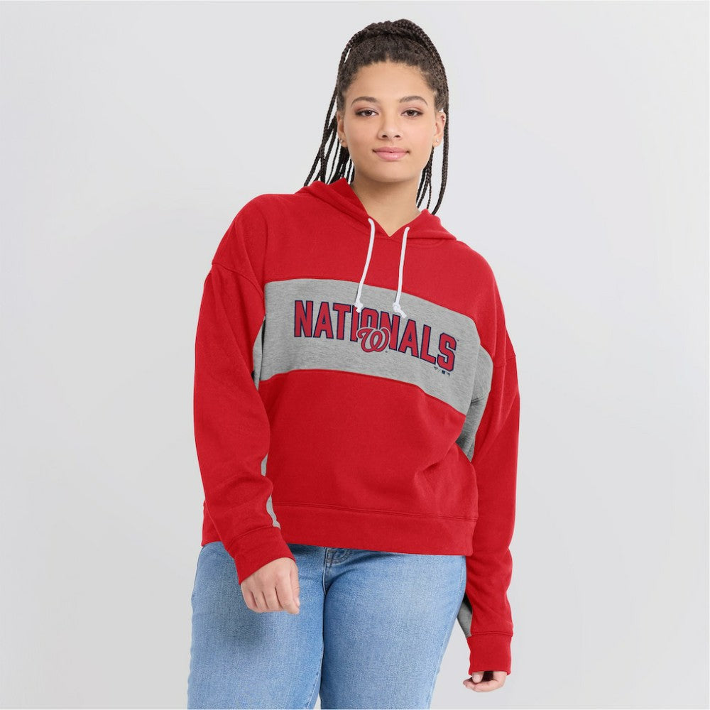 Washington Nationals Fanatics Women's Filled Stat Sheet Pullover Hoodie | MLB Shop