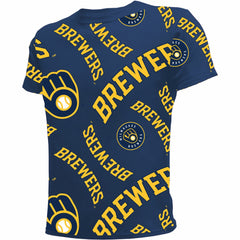 Milwaukee Brewers Stitches Youth Allover Team T-Shirt | MLB Outlet