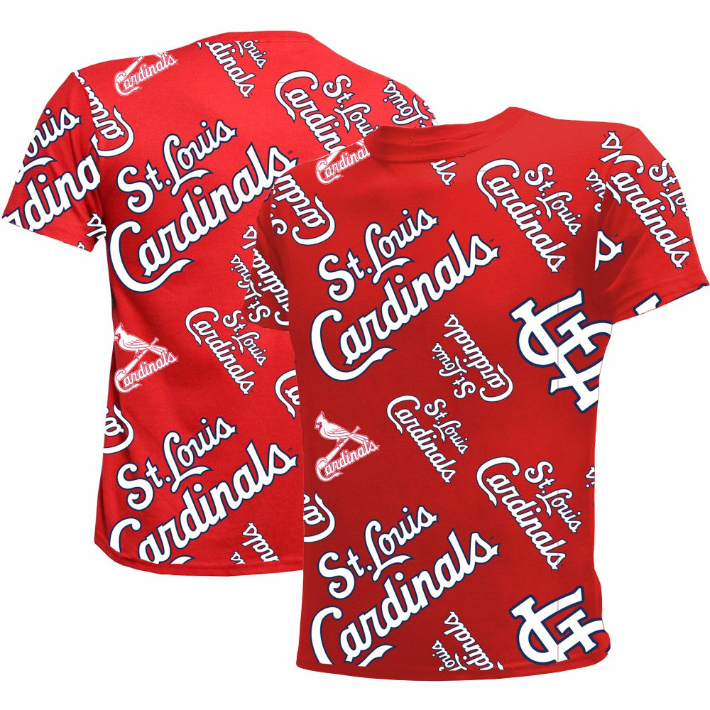 St. Louis Cardinals Stitches Youth Allover Team T-Shirt | MLB On Sale