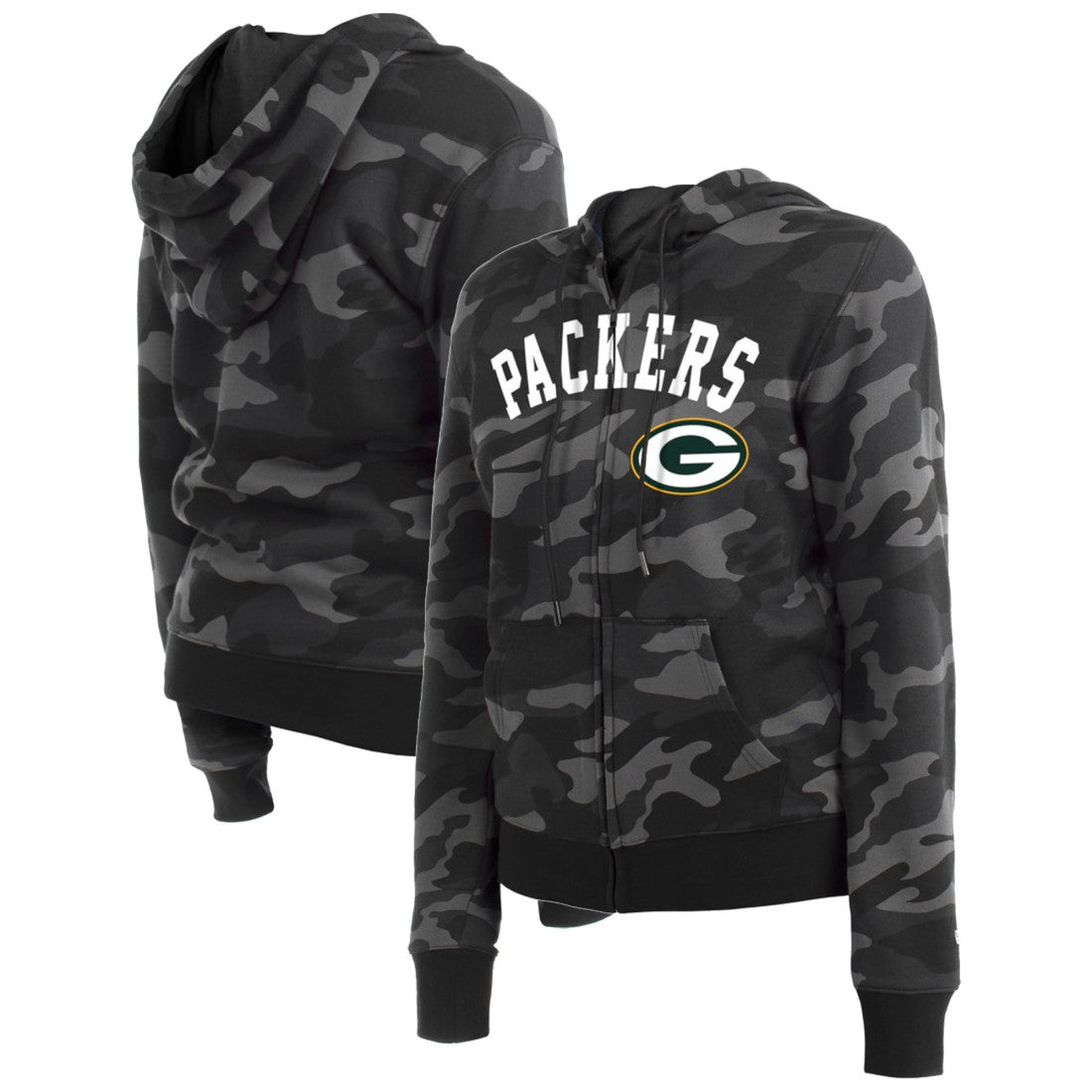 Green Bay Packers New Era Women's Camo Full-Zip Hoodie