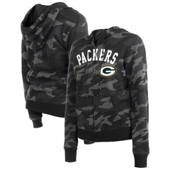 Green Bay Packers New Era Women's Camo Full-Zip Hoodie