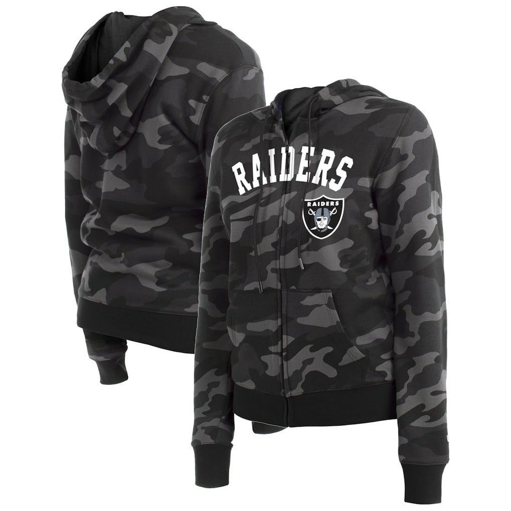 Las Vegas Raiders New Era Women's Camo Full-Zip Hoodie