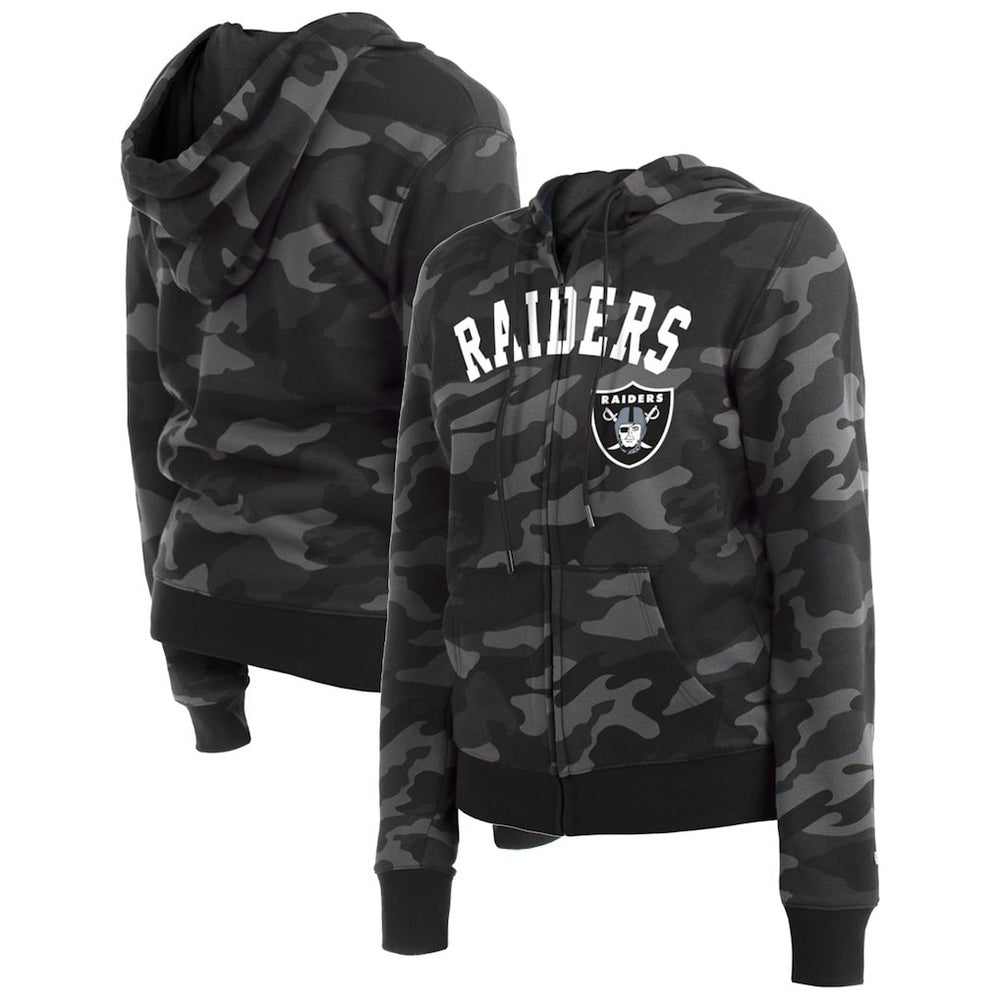 Las Vegas Raiders New Era Women's Camo Full-Zip Hoodie